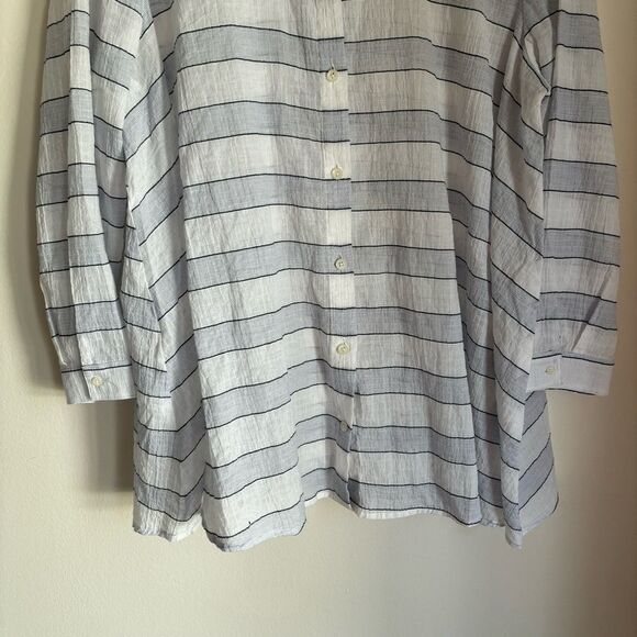 J. JILL Womens Cotton stripped light weight button down size Medium Tall EUC! - Picture 3 of 11